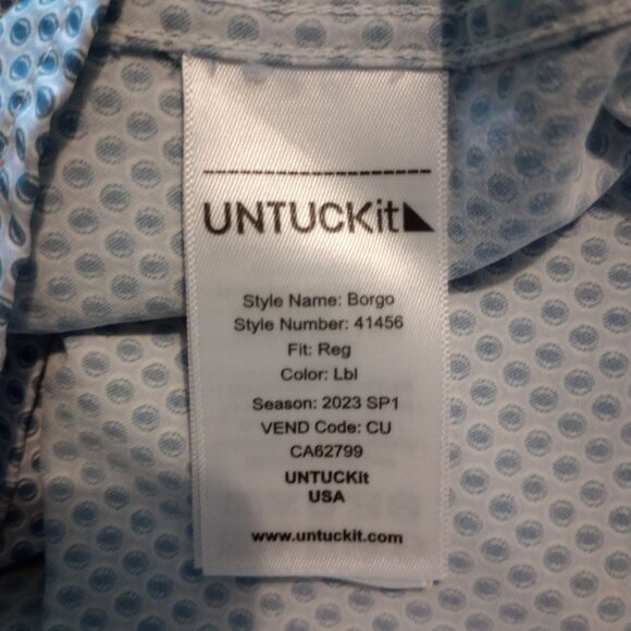 Untuckit Borgo Mens Light Blue Short Sleeve Button-Up Shirt Size XXXL 3XL - Picture 5 of 9